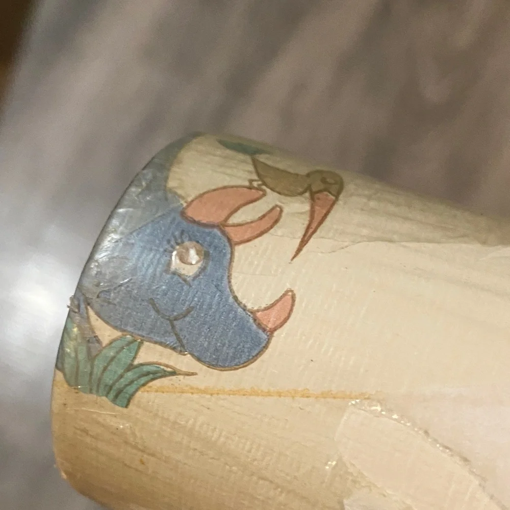 Vintage Beige Dinosaur Tropical Palm Wallpaper Roll